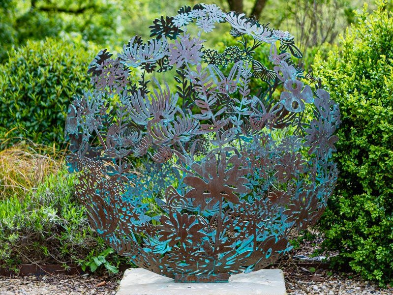 Wildflower Brass 1.5m Double Dish Ellipsoid Handmade Garden Sculpture